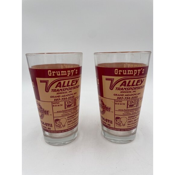 Set Of 2 Grumpys Restaurant & Lounge Souvenir Pint Glasses 16 Oz - Picture 2 of 5